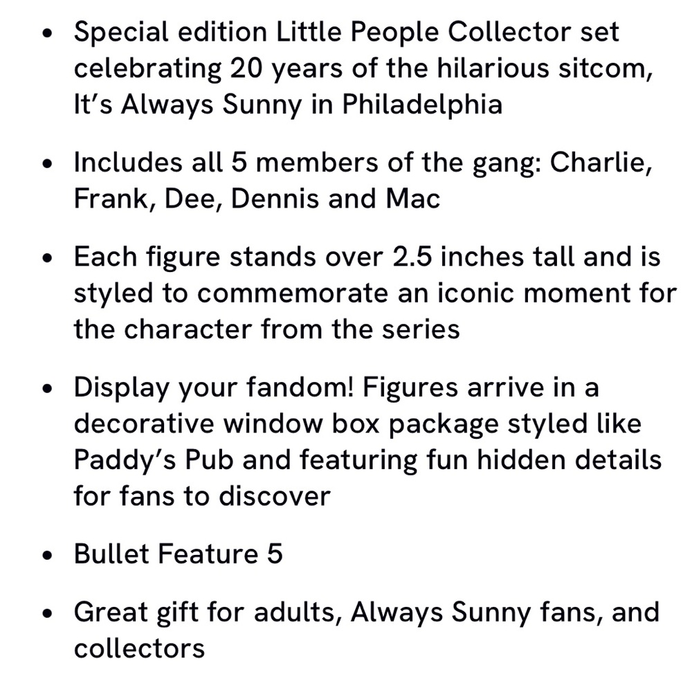 💛🖤 It’s Always Sunny in Philadelphia Little People Collector Set - New 🖤💛 - Picture 11 of 12